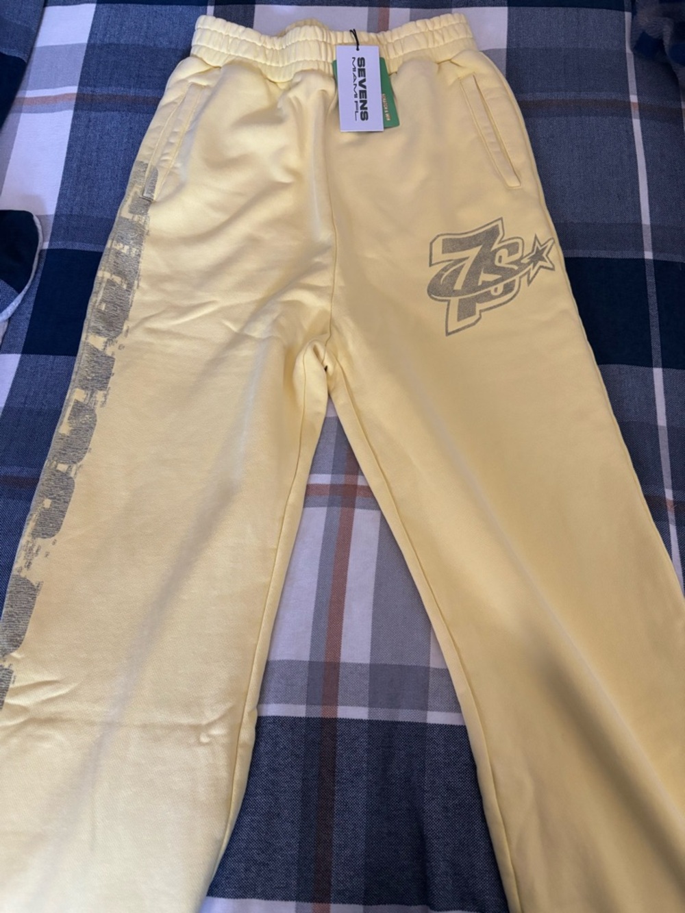 Triple 7 Yellow Sweatpants - Logo Track Bottoms